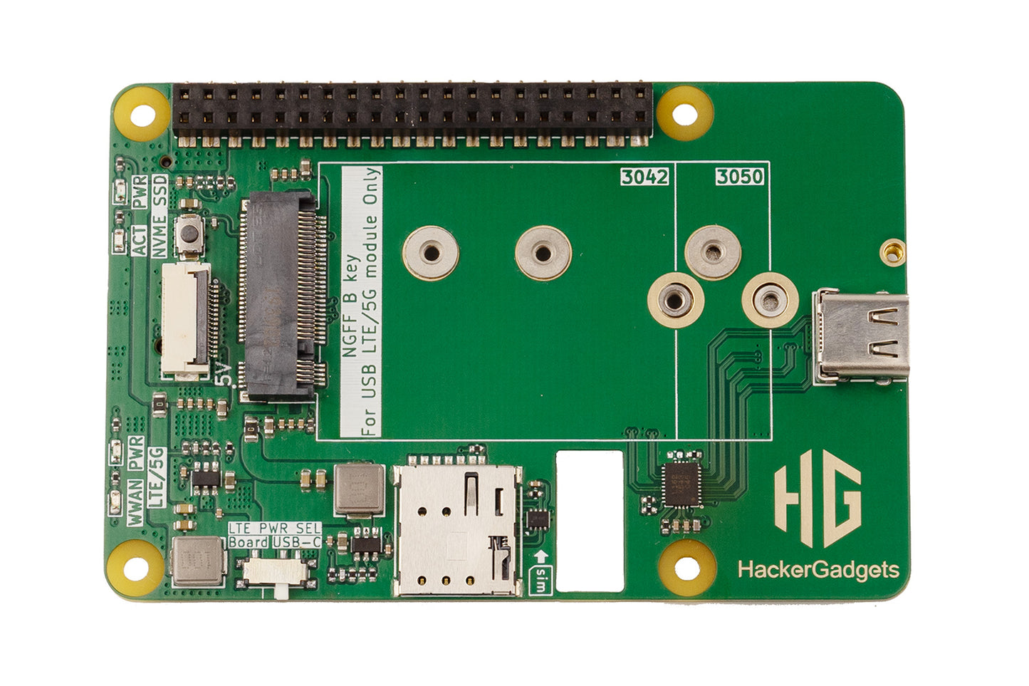 NVME+LTE/5G Hat for Raspberry Pi 5
