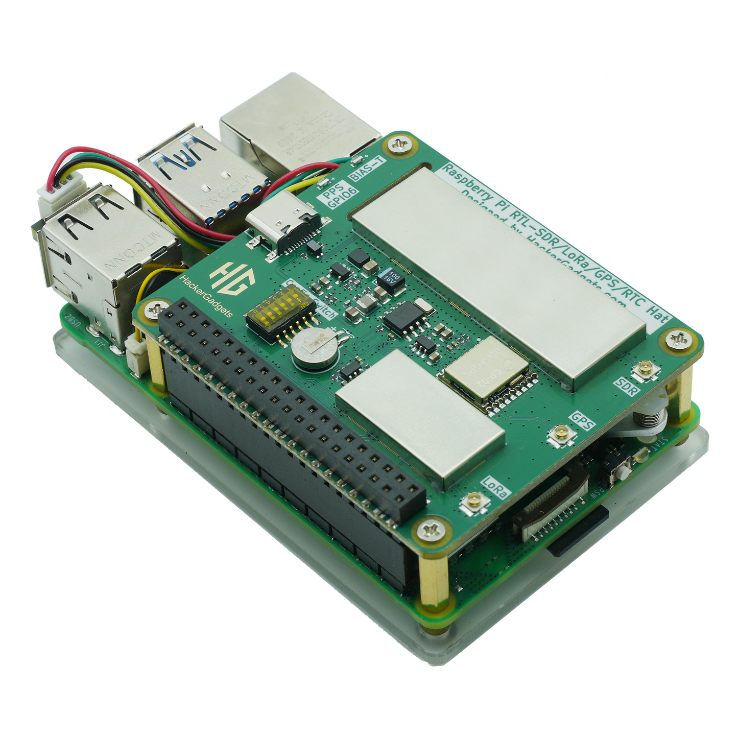 RTL-SDR/LoRa/GPS/RTC hat for Raspberry Pi