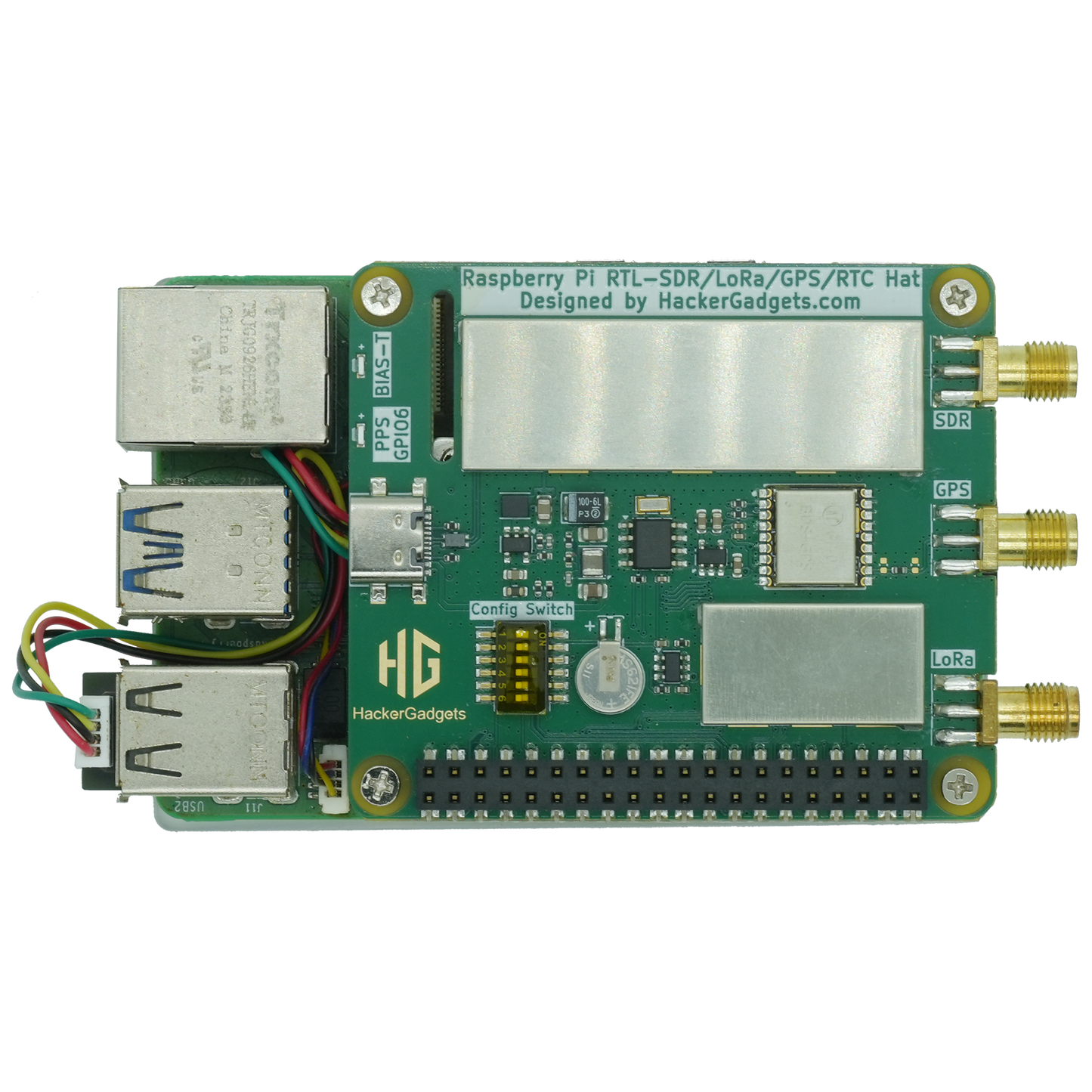RTL-SDR/LoRa/GPS/RTC hat for Raspberry Pi