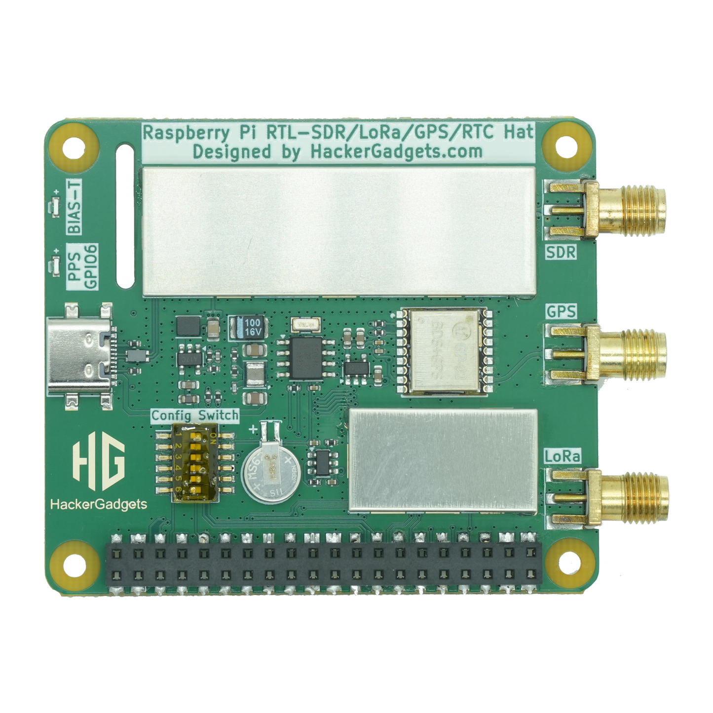 RTL-SDR/LoRa/GPS/RTC hat for Raspberry Pi